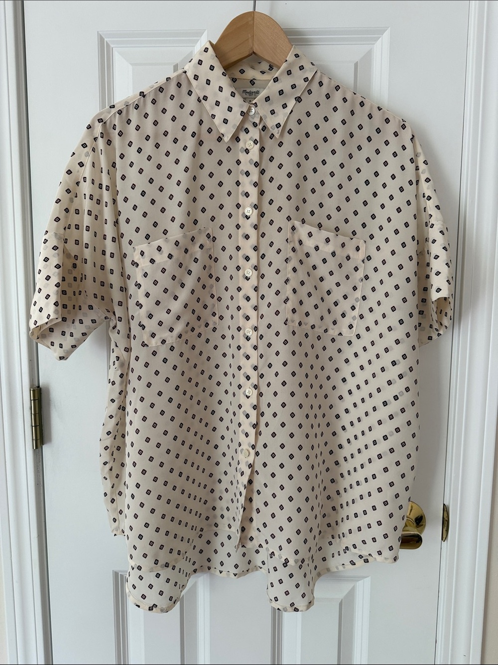 Madewell Silk Courier Top Size Small
